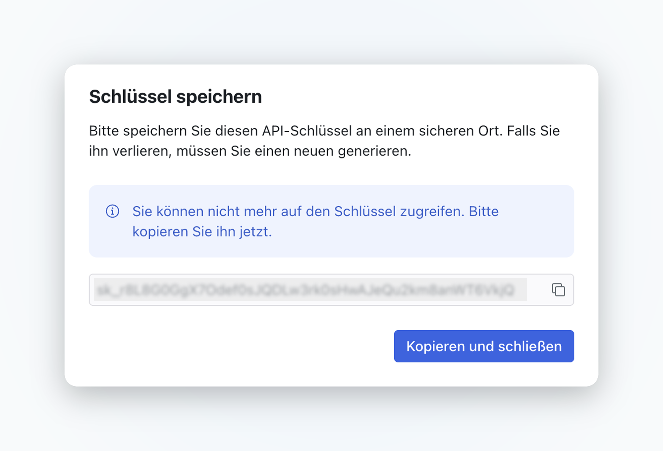 Schlüssel-speichern-Dialog