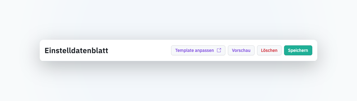 Einzelne Einstelldatenblätter löschen