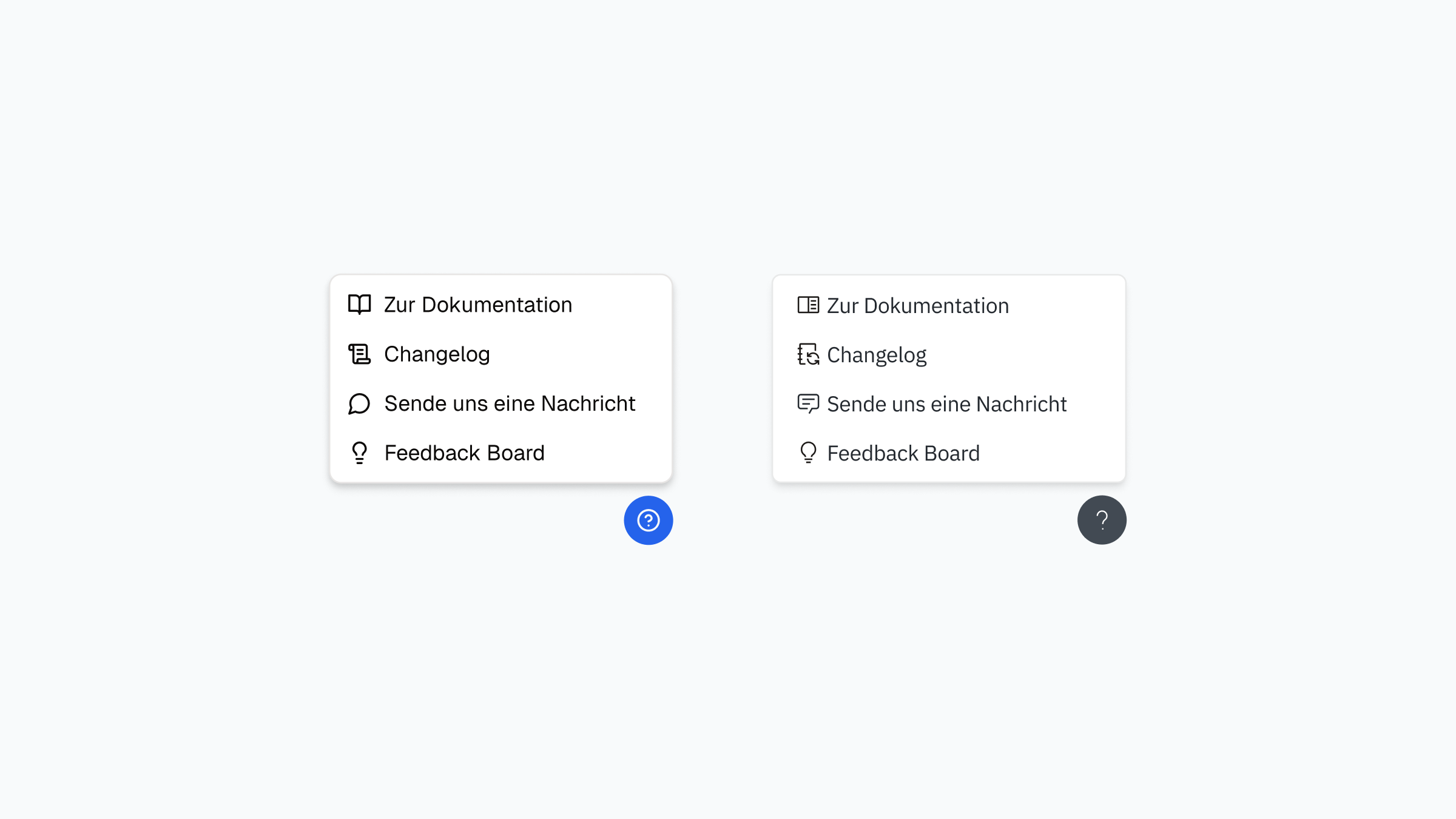 Direkter Zugriff auf den Changelog aus dem Support & Feedback-Menü